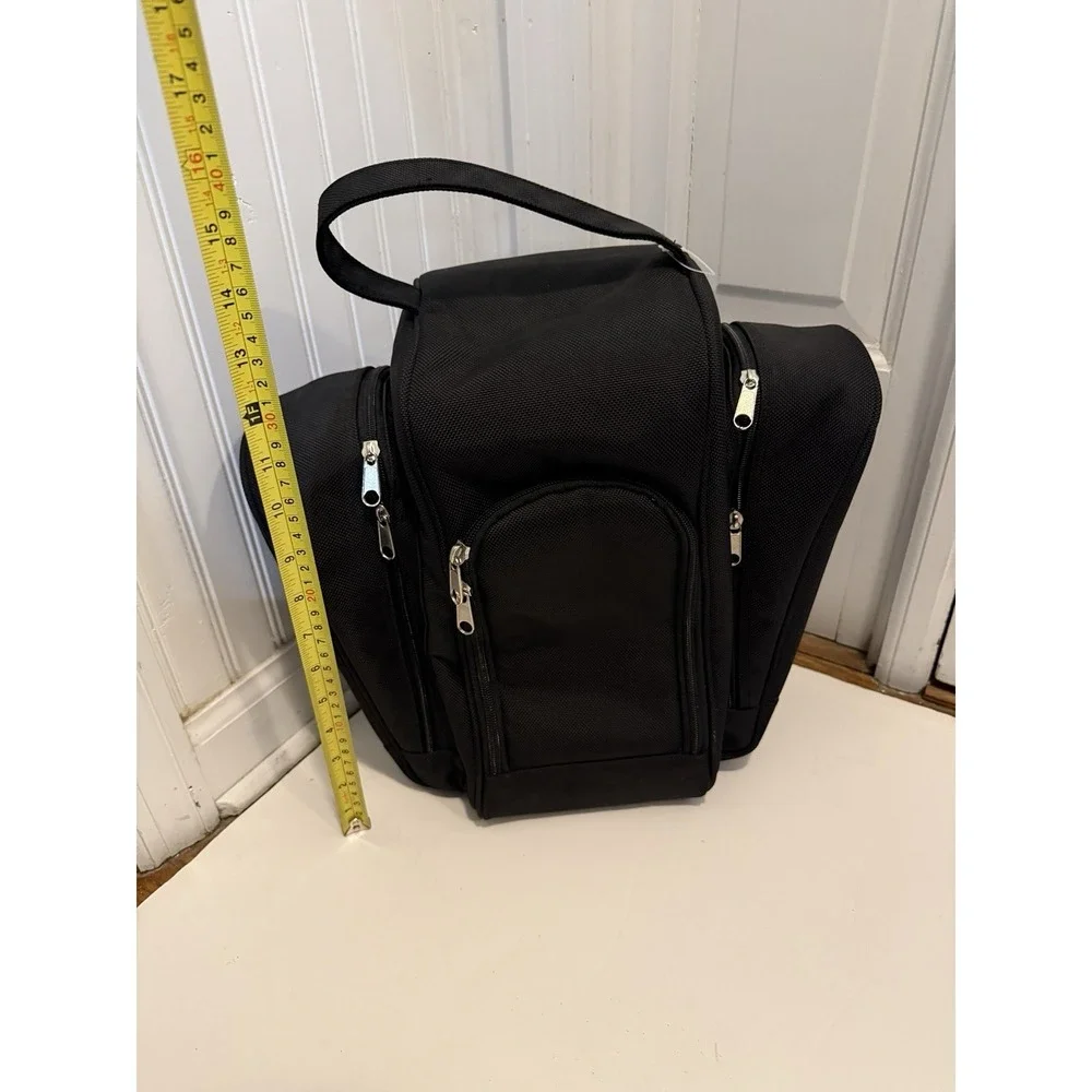 Travel Bag for Men and Women w/ 3 Shoe Compartment‎ Pockets Carry-on Black